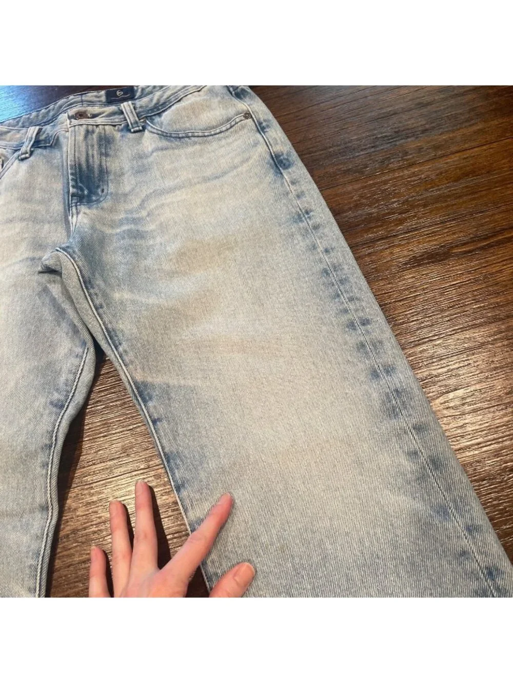 AG Tellis Modern Slim Jean Mens 32x33 Light Wash Denim DOTH Adriano Goldschmied